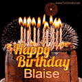 Chocolate Happy Birthday Cake for Blaise (GIF)