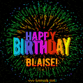 New Bursting with Colors Happy Birthday Blaise GIF and Video with Music