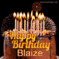 Chocolate Happy Birthday Cake for Blaize (GIF)