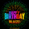 New Bursting with Colors Happy Birthday Blaize GIF and Video with Music