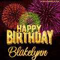 Wishing You A Happy Birthday, Blakelynn! Best fireworks GIF animated greeting card.