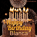 Chocolate Happy Birthday Cake for Blanca (GIF)