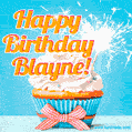 Happy Birthday, Blayne! Elegant cupcake with a sparkler.