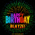 New Bursting with Colors Happy Birthday Blayze GIF and Video with Music