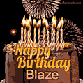 Chocolate Happy Birthday Cake for Blaze (GIF)