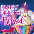 Happy Birthday Blessed - Lovely Animated GIF