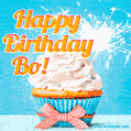 Happy Birthday, Bo! Elegant cupcake with a sparkler.