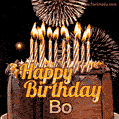 Chocolate Happy Birthday Cake for Bo (GIF)
