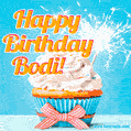 Happy Birthday, Bodi! Elegant cupcake with a sparkler.