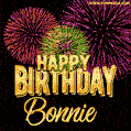 Wishing You A Happy Birthday, Bonnie! Best fireworks GIF animated greeting card.
