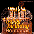 Chocolate Happy Birthday Cake for Boubacar (GIF)