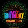 New Bursting with Colors Happy Birthday Bradford GIF and Video with Music