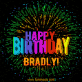 New Bursting with Colors Happy Birthday Bradly GIF and Video with Music