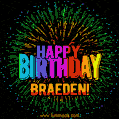New Bursting with Colors Happy Birthday Braeden GIF and Video with Music