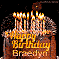 Chocolate Happy Birthday Cake for Braedyn (GIF)