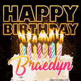 Braedyn - Animated Happy Birthday Cake GIF for WhatsApp