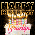 Braelyn - Animated Happy Birthday Cake GIF Image for WhatsApp