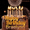 Chocolate Happy Birthday Cake for Braelynn (GIF)