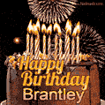 Chocolate Happy Birthday Cake for Brantley (GIF)