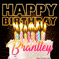Brantley - Animated Happy Birthday Cake GIF Image for WhatsApp