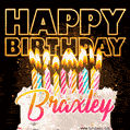 Braxley - Animated Happy Birthday Cake GIF for WhatsApp