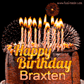 Chocolate Happy Birthday Cake for Braxten (GIF)