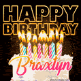 Braxtyn - Animated Happy Birthday Cake GIF for WhatsApp