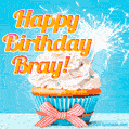Happy Birthday, Bray! Elegant cupcake with a sparkler.
