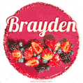 Happy Birthday Cake with Name Brayden - Free Download