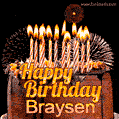 Chocolate Happy Birthday Cake for Braysen (GIF)
