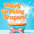 Happy Birthday, Braysen! Elegant cupcake with a sparkler.