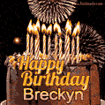 Chocolate Happy Birthday Cake for Breckyn (GIF)