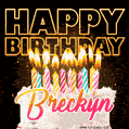 Breckyn - Animated Happy Birthday Cake GIF for WhatsApp