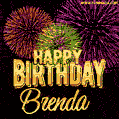 Wishing You A Happy Birthday, Brenda! Best fireworks GIF animated greeting card.