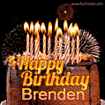 Chocolate Happy Birthday Cake for Brenden (GIF)