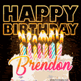 Brendon - Animated Happy Birthday Cake GIF for WhatsApp