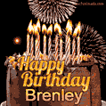 Chocolate Happy Birthday Cake for Brenley (GIF)