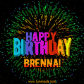 New Bursting with Colors Happy Birthday Brenna GIF and Video with Music