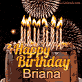 Chocolate Happy Birthday Cake for Briana (GIF)