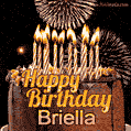 Chocolate Happy Birthday Cake for Briella (GIF)