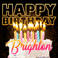 Brighton - Animated Happy Birthday Cake GIF Image for WhatsApp