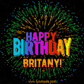 New Bursting with Colors Happy Birthday Britany GIF and Video with Music