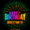 New Bursting with Colors Happy Birthday Brittney GIF and Video with Music