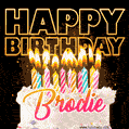 Brodie - Animated Happy Birthday Cake GIF for WhatsApp