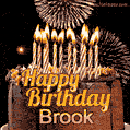 Chocolate Happy Birthday Cake for Brook (GIF)