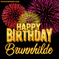 Wishing You A Happy Birthday, Brunnhilde! Best fireworks GIF animated greeting card.