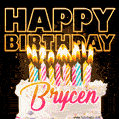 Brycen - Animated Happy Birthday Cake GIF for WhatsApp