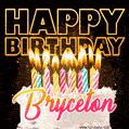 Bryceton - Animated Happy Birthday Cake GIF for WhatsApp