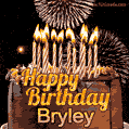 Chocolate Happy Birthday Cake for Bryley (GIF)