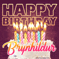 Brynhildur - Animated Happy Birthday Cake GIF Image for WhatsApp